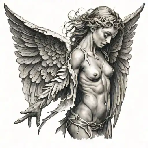 Wounded Angel With Wings