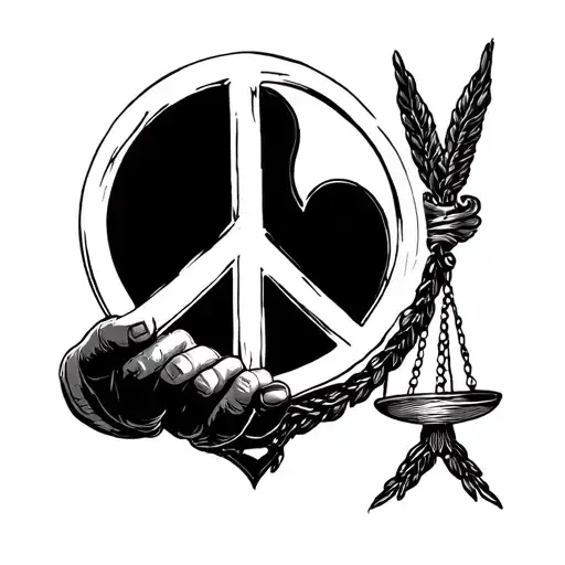 Peace Sign Love Justice Intertwined