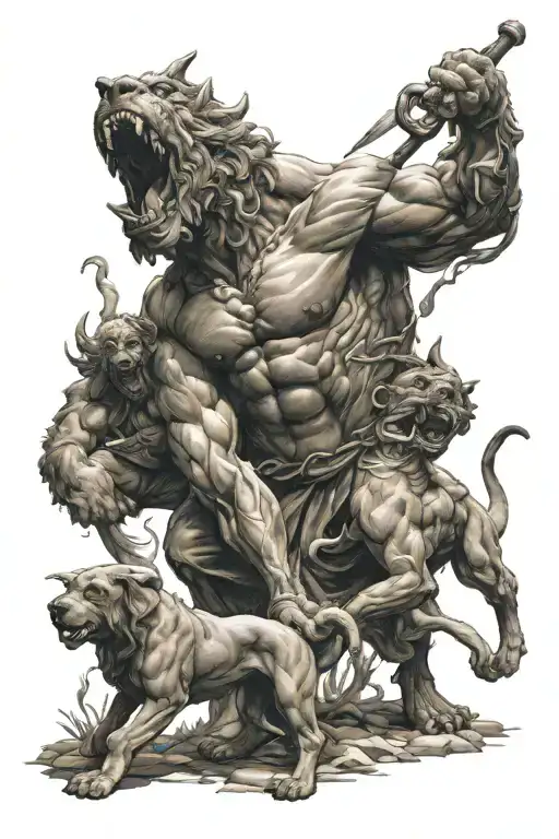 Hercules Fighting Cerberus