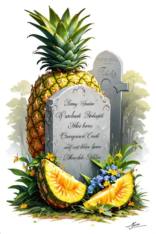 Pinneapple Gravestone In A Cemetery