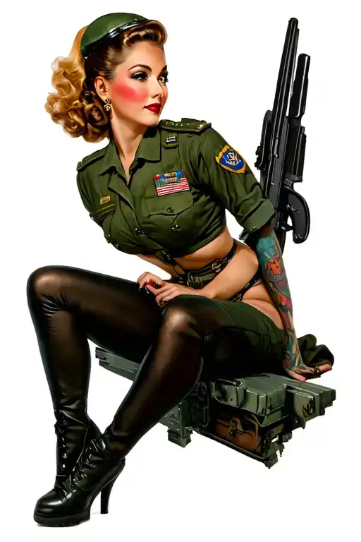 Pin Up Air Force Woman With F18