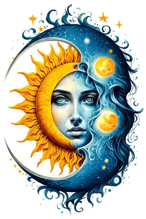Good And Bad With Sun And Moon Surrounded