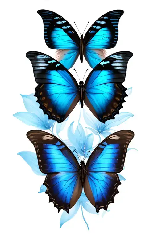 Blue And White Butterflies