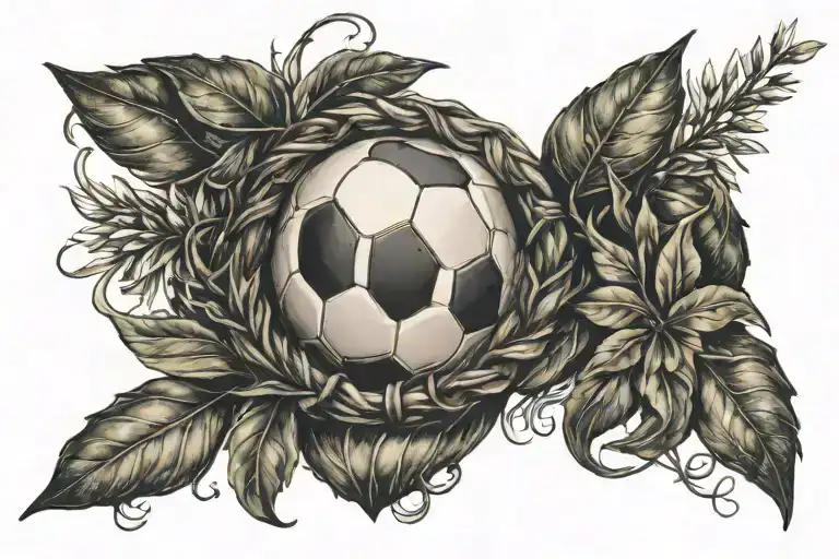 Football And Laurel Wreath