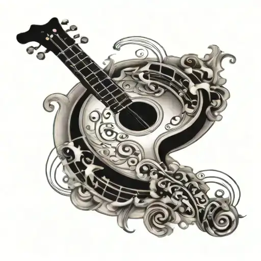 Bass Guitar And Bass Clef