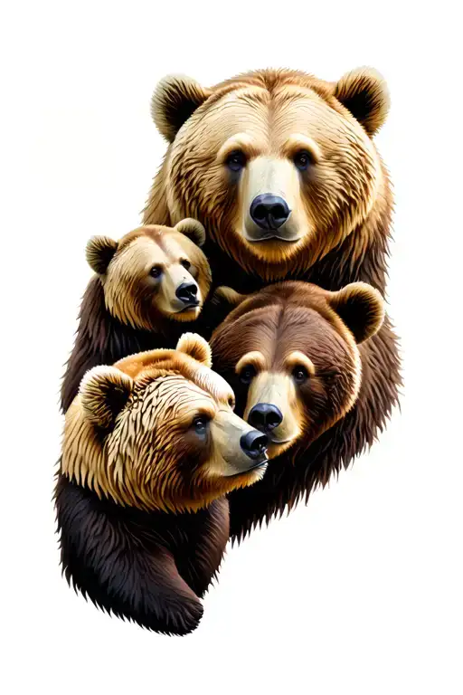 Bear Family Members Surrounded