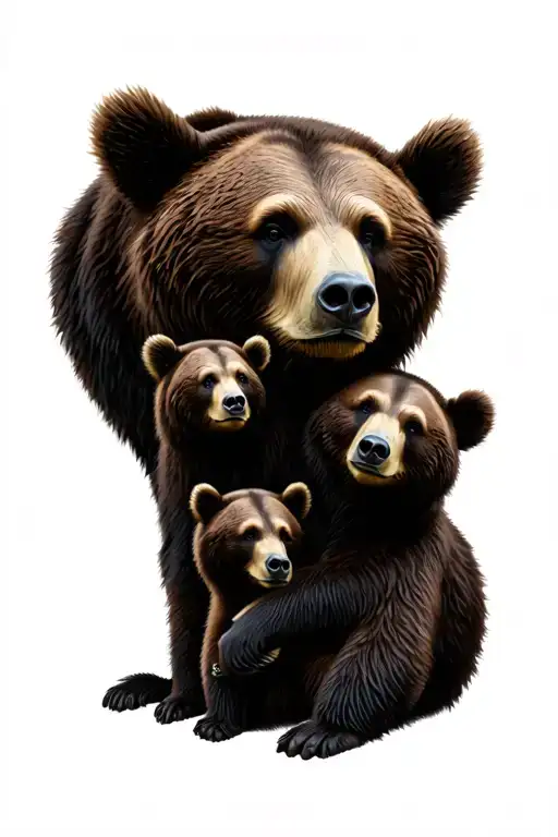 Bear Family Members Surrounded Stylus Femme