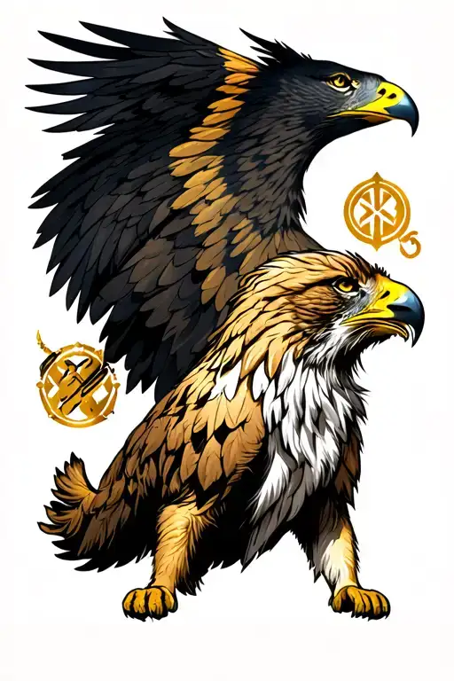 Vikingas Runes With Puma And Aguila With Background