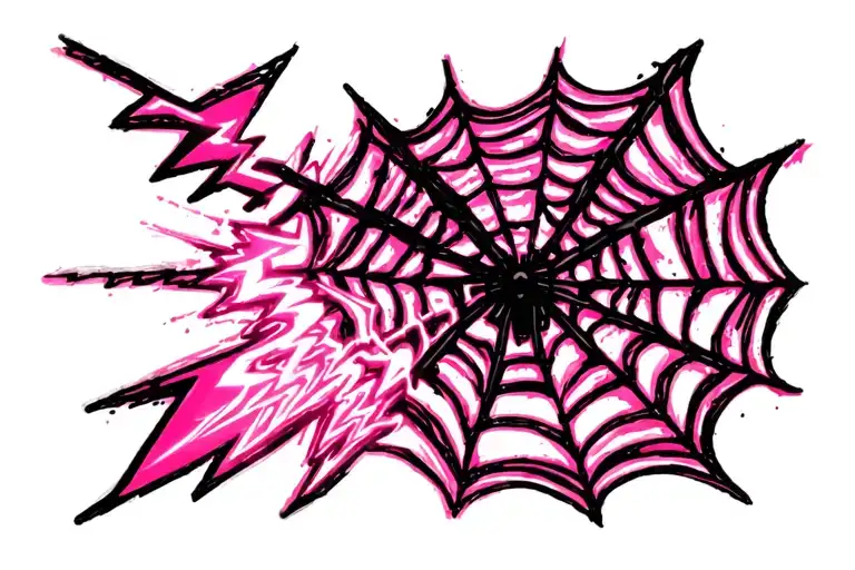 I'm Pink Lightening Bolts Spiderwebs