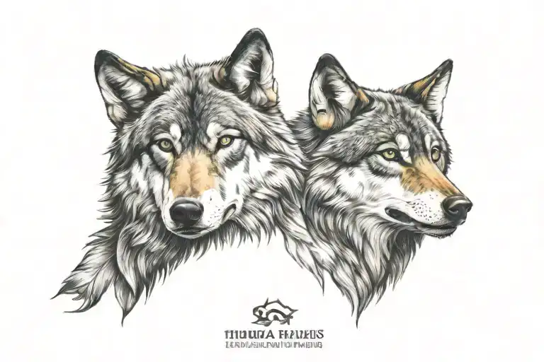Wolves Woth Indiana Head Dress Standing