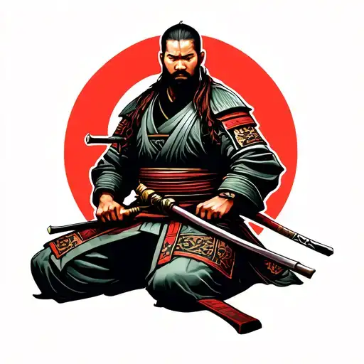 Samurai Kneeling