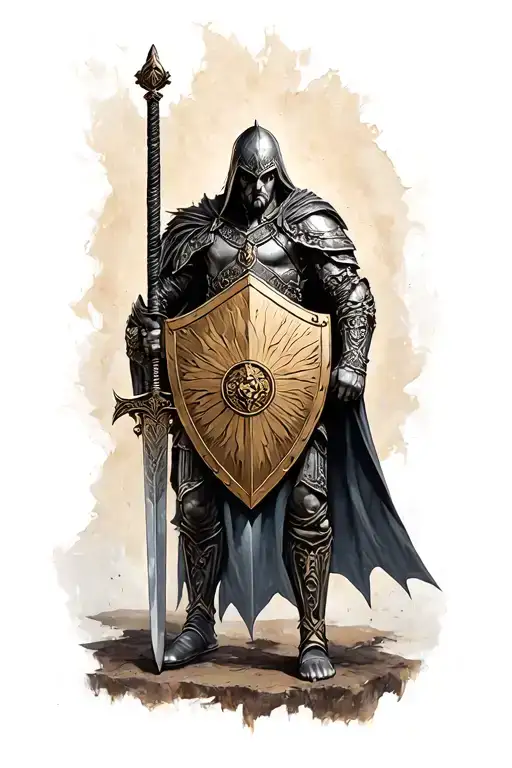 Guardian With Sword And Shield