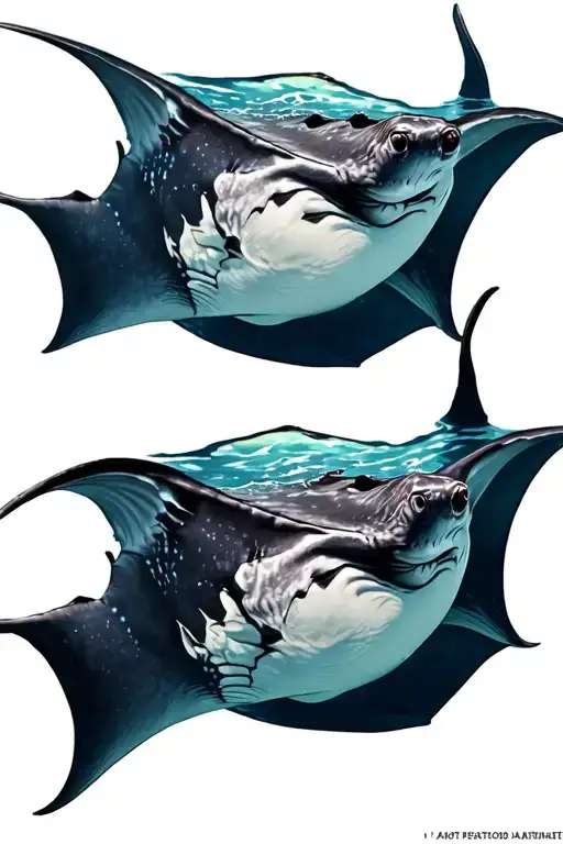 Manta Rays Swimming