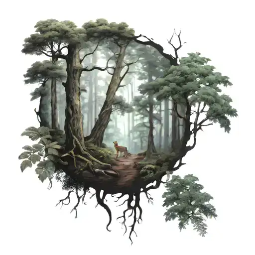 Forest With Hidden Creatures