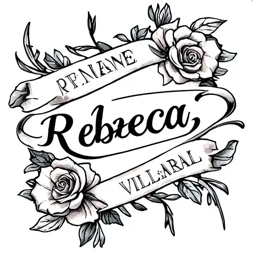 Rebecca Name Last Name Villarreal Tattoo Design Forearm In Cursive Writing