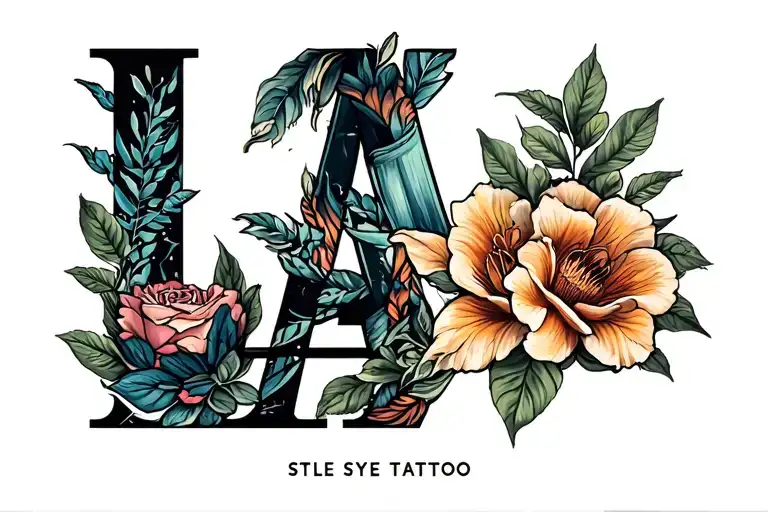 La Style Sleeve Tattoo Design Incorporating Elements