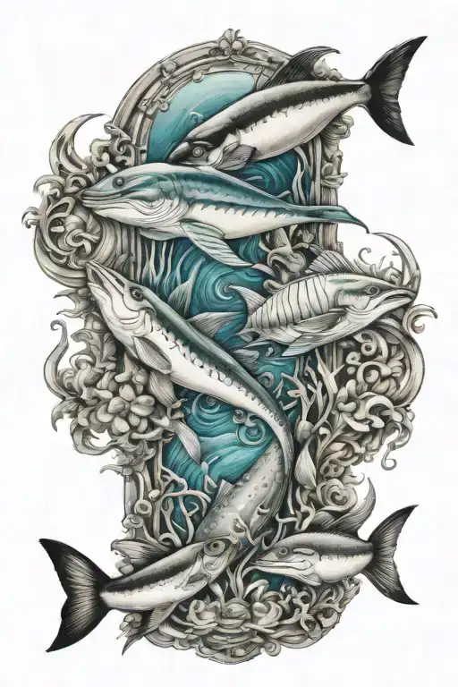 Ocean Life Theme Leg Sleeve