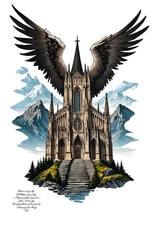 Gothic Cathedral Set Into Mountain Side