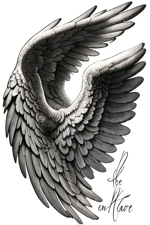 Angel Wings Memorial Tattoo For Dad