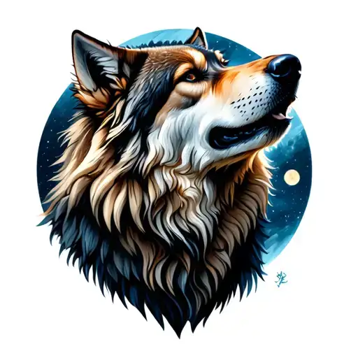 Wolf Howling To The Moon