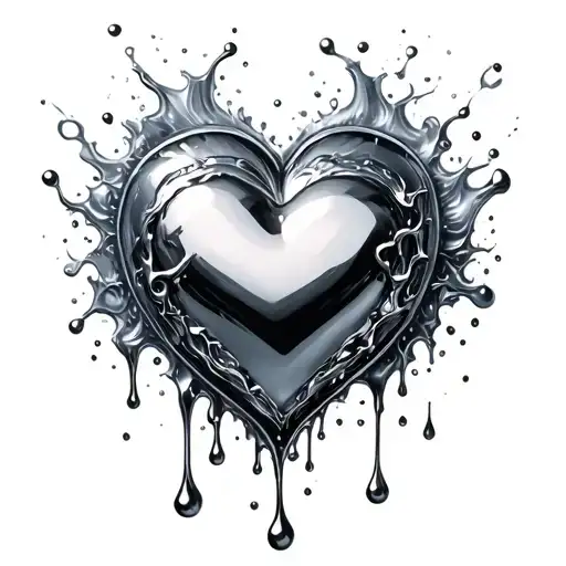 Melting Chrome Heart