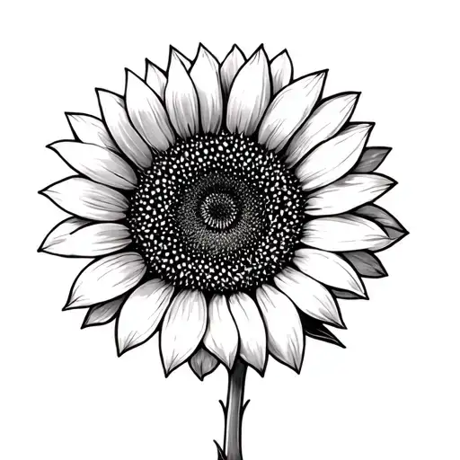 I Want A Sunflower Traditional And Realism Black And White