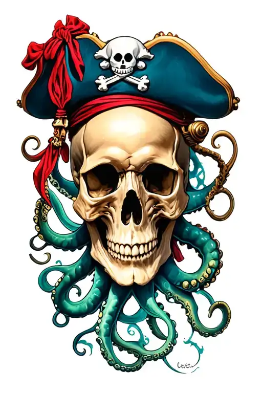 Pirate Skulls And Kraken
