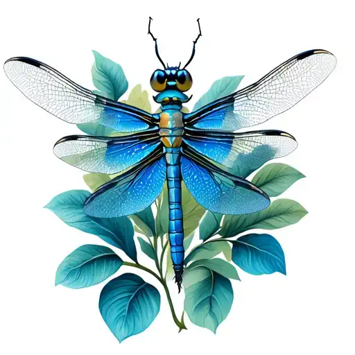 Blue 3D Dragonfly Hovering