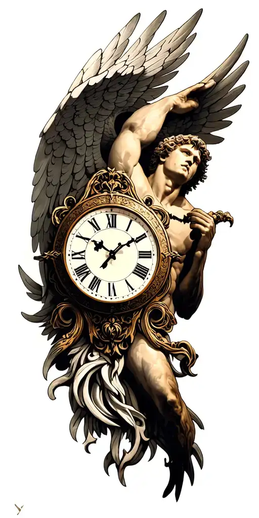 Clock With Male Angel