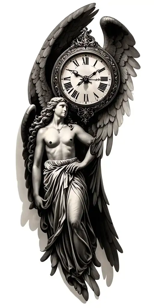 Clock With Guardian Angel