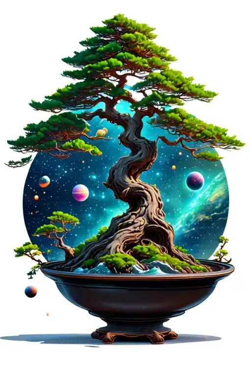 Bonsai Tree In Space Elements