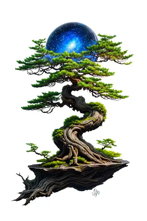 Galaxy In A Bonsai Tree