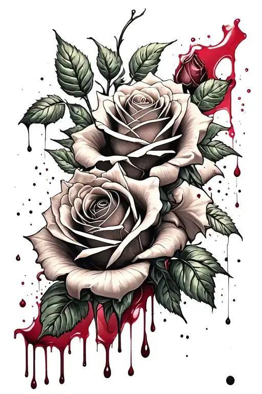 Roses Wrapped Tightly Blood Dripping