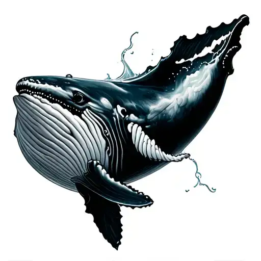 Whale Tale Realistic Black And Grey