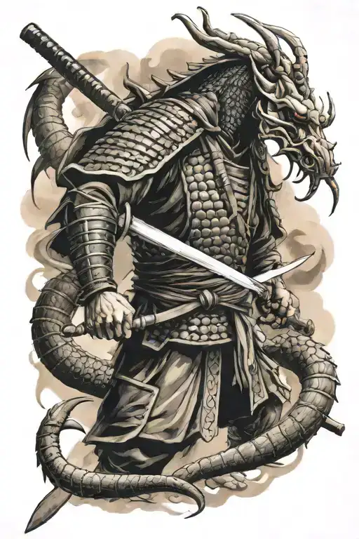 Samurai Surrounded By A Sword A Scorpion And A Japanese Number 7