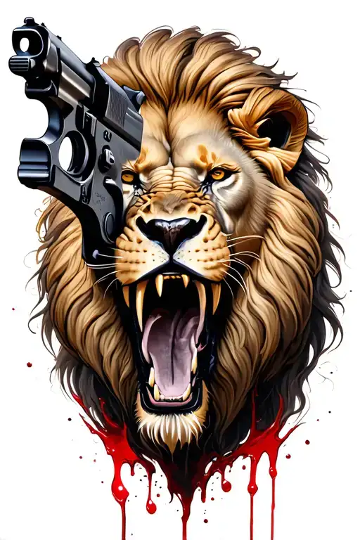 Bloody Gun Lion Roaring