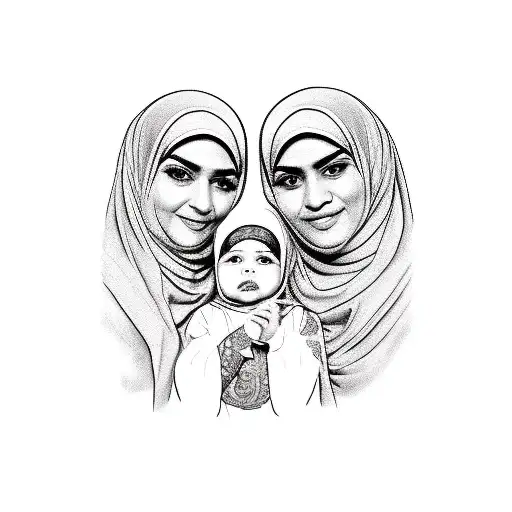 Two Muslim Parents Holding Baby Girl