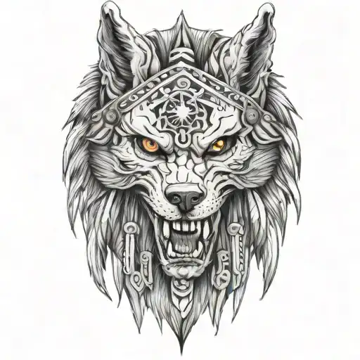 Apache Skull Wolf