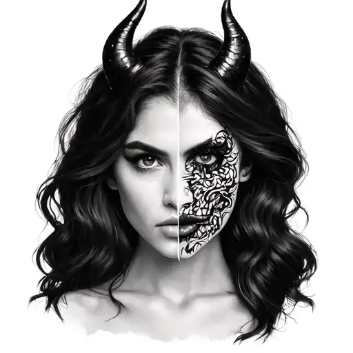 Ana De Armas With Half Her Face As A Demon