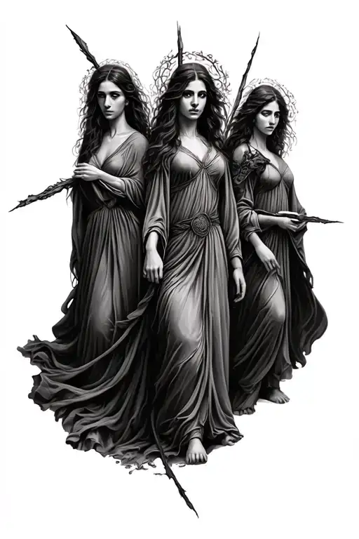 The Three Norns Leaving The Threads Of Fate