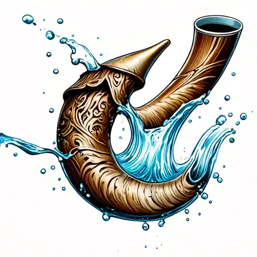 Nordic Drinking Horn Pouring Out Water