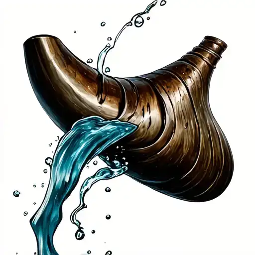 Nordic Drinking Horn Pouring Out Water