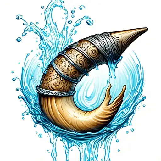 Nordic Drinking Horn Pouring Out Water