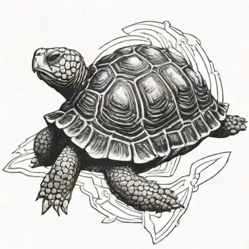 Tortoise Side View Bold Lines