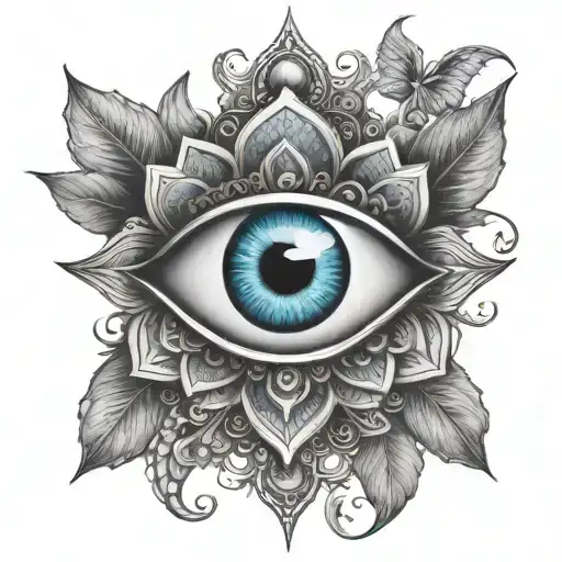 Evil Eye Lotus With Hamsa And Turkey Flag Morphing