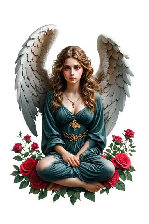 Rose Garden Fallen Angel Sitting