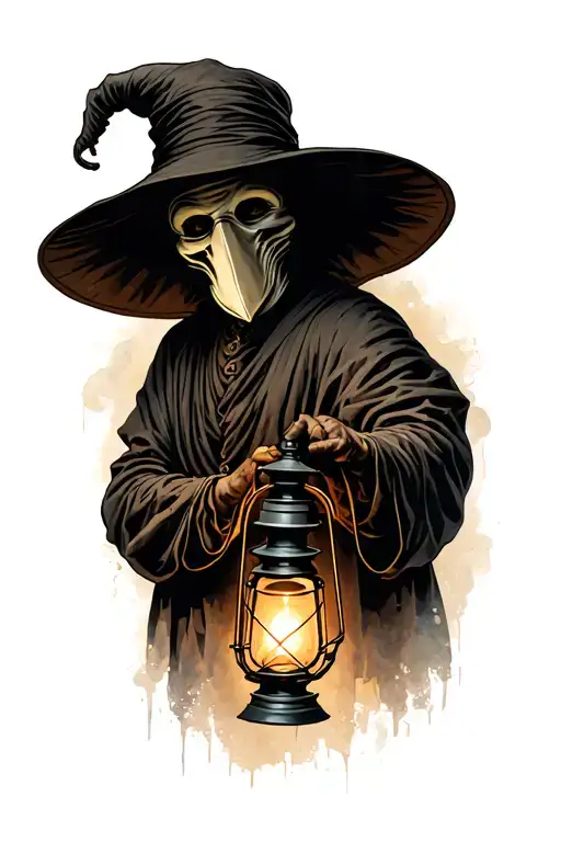 Plague Doctor Holding A Lantern
