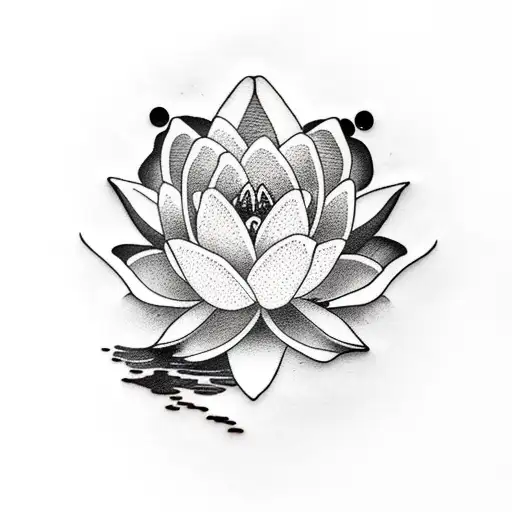 Water Lily With Moon