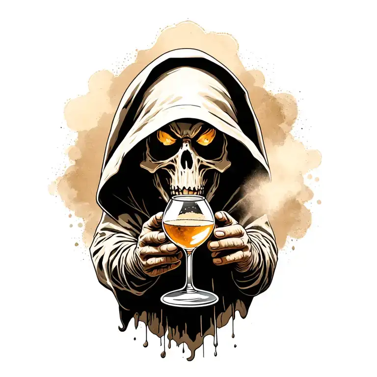 Reaper Holding Hour Glass With Sand