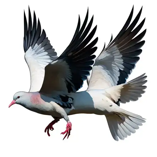 Three Doves Flying Together